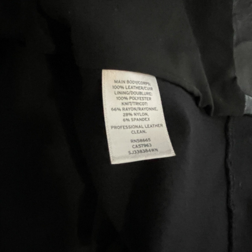Sejour Black Leather Zip-Front Jacket - Picture 6 of 9